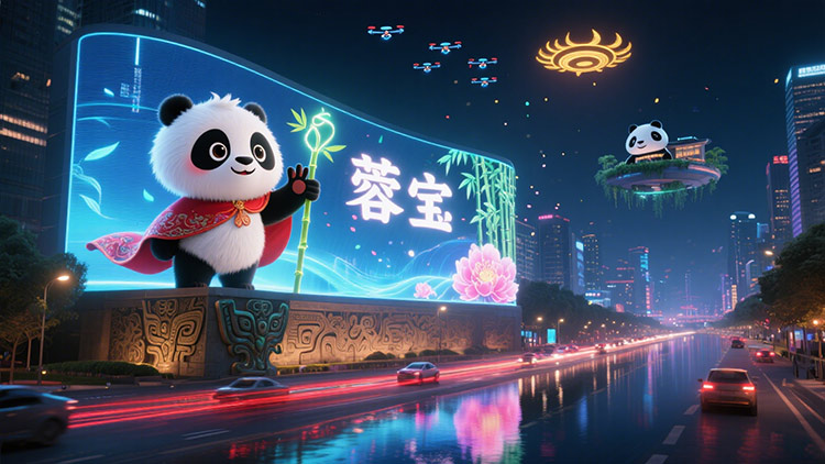成都LED顯示屏與城市IP打造：從“蓉寶”到“熊貓基地”的視覺(jué)敘事